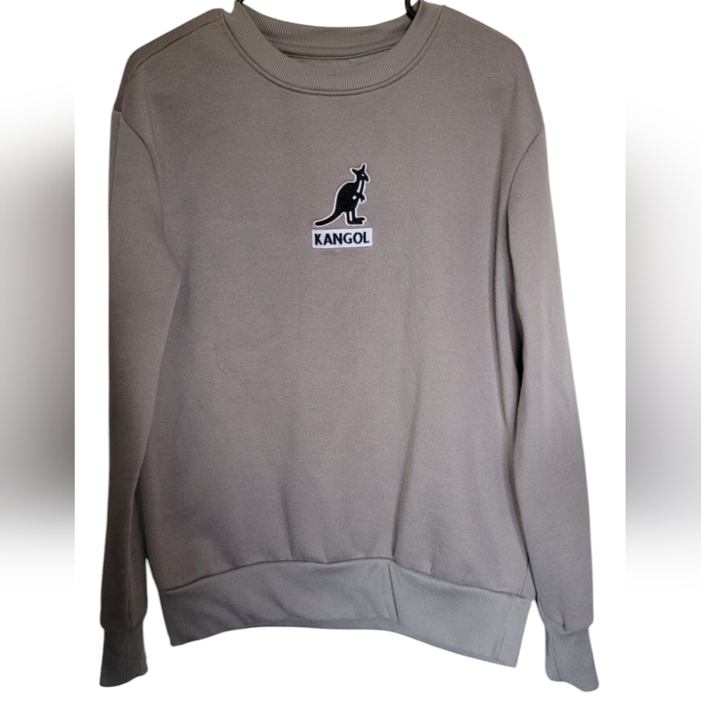 Kangol Men's Taupe Crewneck Sweatshirt with Kangaroo Logo
